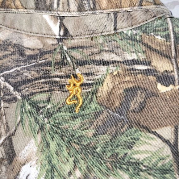 Browning Camouflage Concealment Hunting Button down Long Sleeve Shirt Men's S - Image 3 of 4