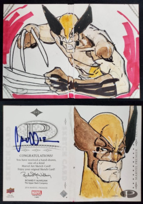 Wolverine 2012 Marvel Premier Dual Panel Sketch Card by Cruddie Torian X-Men