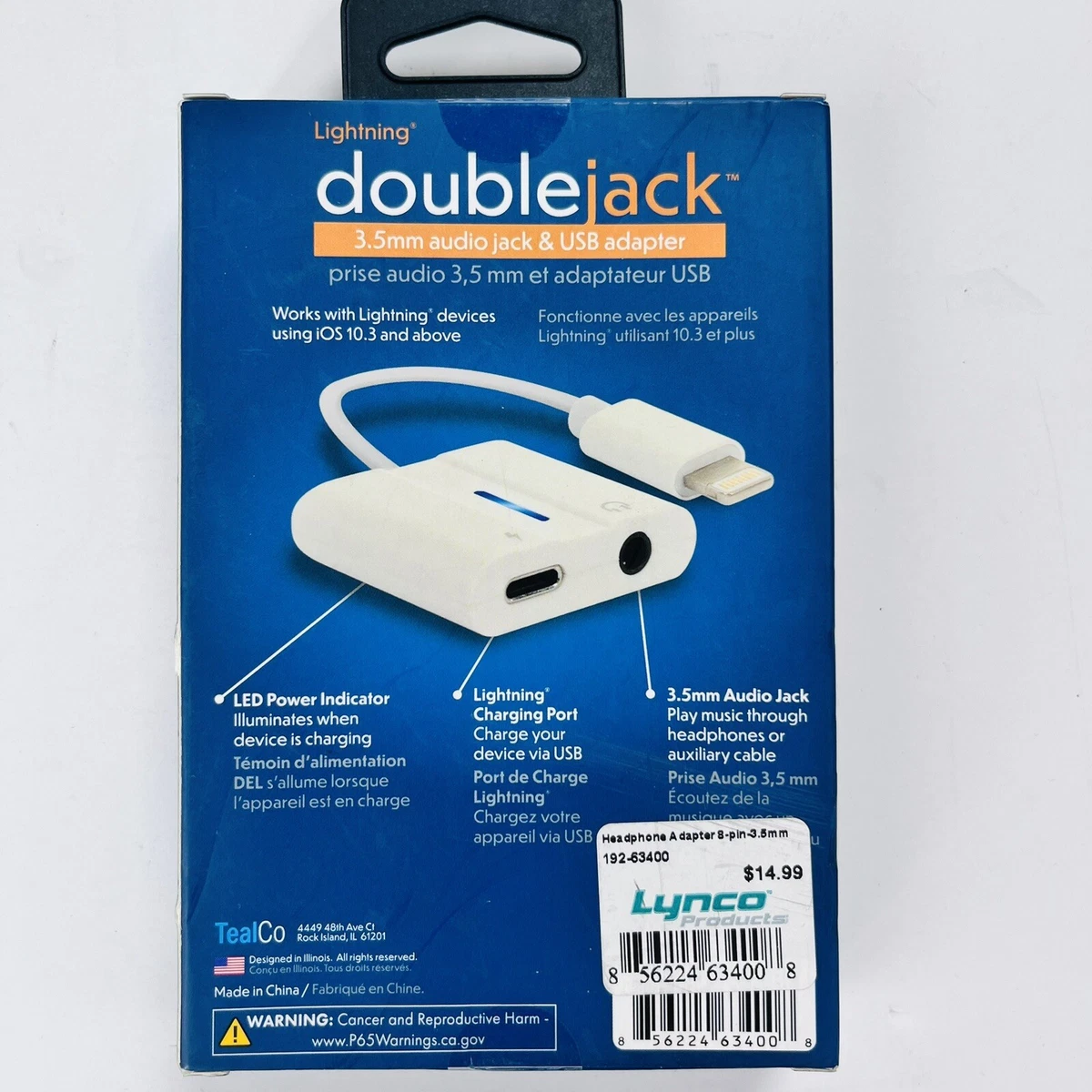 Double Jack 3.5 MM Audio Jack and USB adapter 192-63400