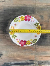 6" premium plastic melamine deep plate flower V236 (6-piece set)