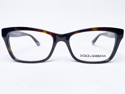 NEW Dolce & Gabbana DG3215 502 Womens Havana Rectangle Eyeglasses Frames 52/16