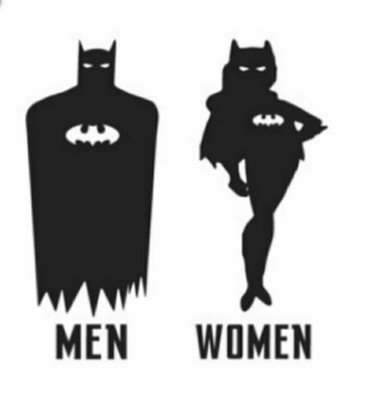 Superhero Bathroom Men And Women Batman And Wonder Woman Bathroom Door Decal Mobel Wohnen Wandtattoos Wandbilder Studio Expressaografica Pro Br