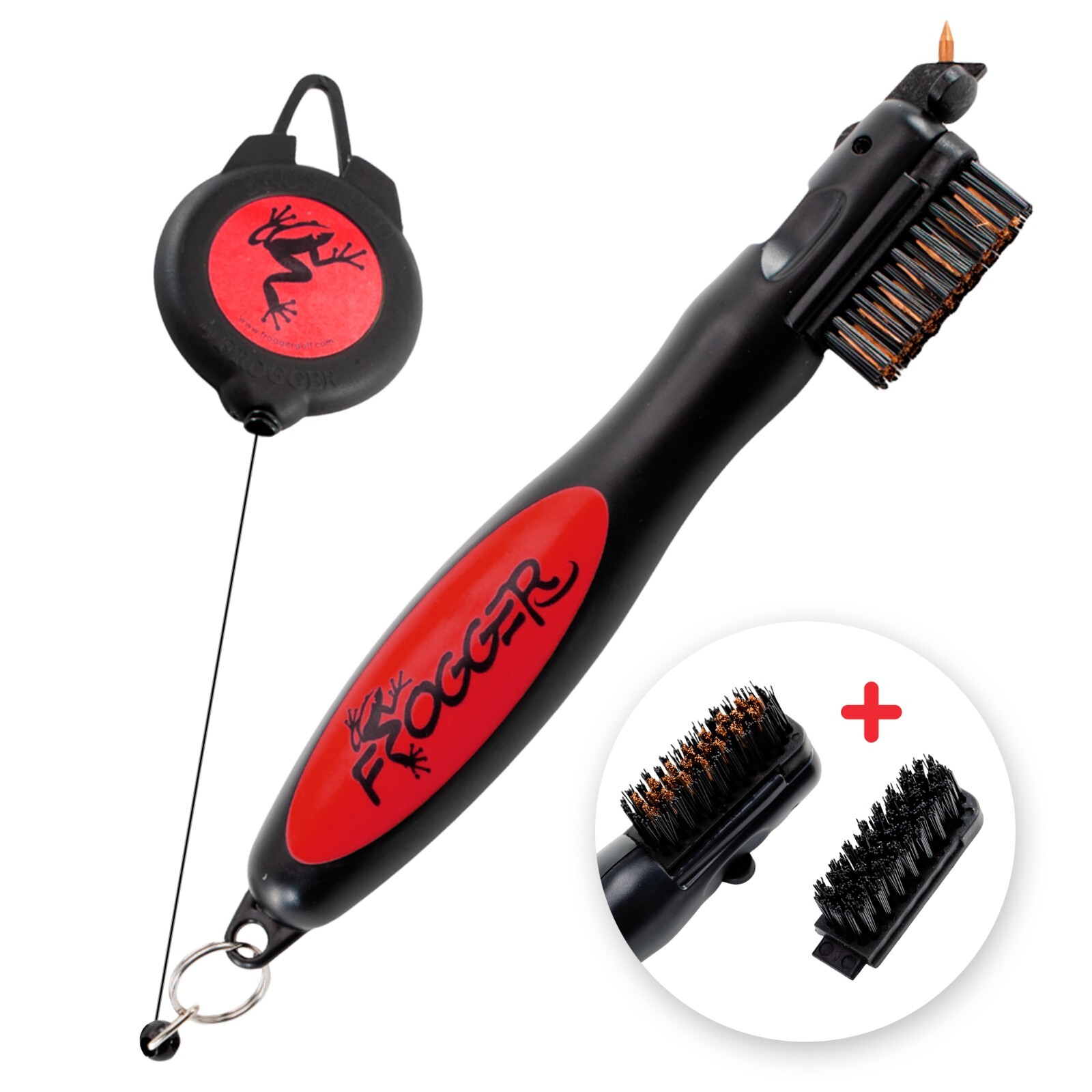 New Frogger Black/Red Brush Pro Club Brush w/Groove Cleaner eBay