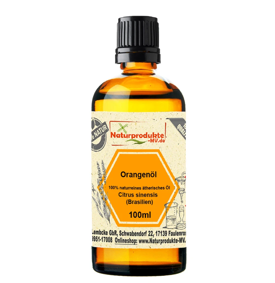 (64,90 EUR/l) Orangenöl (100 ml) naturreines ätherisches Orange Öl