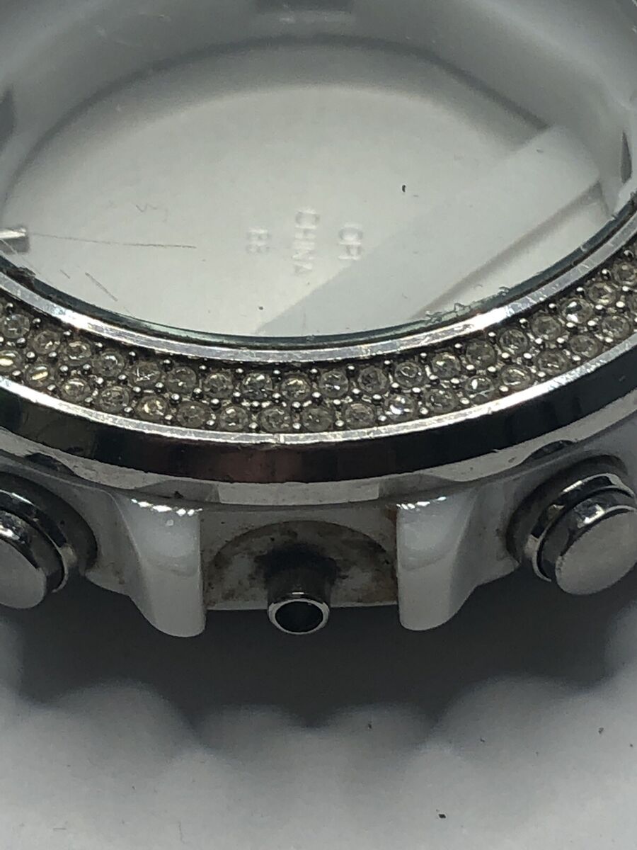 Michael Kors Watch Parts Case Only White Ceramic No Crystal Michael Kors Watch Parts Case Only White Ceramic No Crystal
