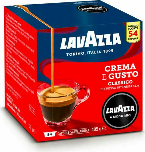 108 Capsule Caffè Lavazza A Modo Mio Crema e Gusto Maxi Formato 54 x 2 Originali