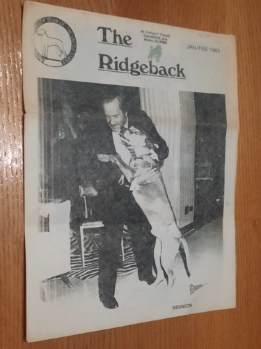 The Ridgeback Kennels Past & Present by D Jay Hyman Rhodesian Ridgeback History