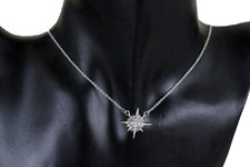 Women Fashion Jewelry Set Silver Metal Chain Star Charm Pendant Necklace Earring