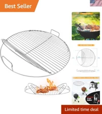 Hinged Cooking Grate for 22 Inch Charcoal Grill Heavy Duty Steel Replacement