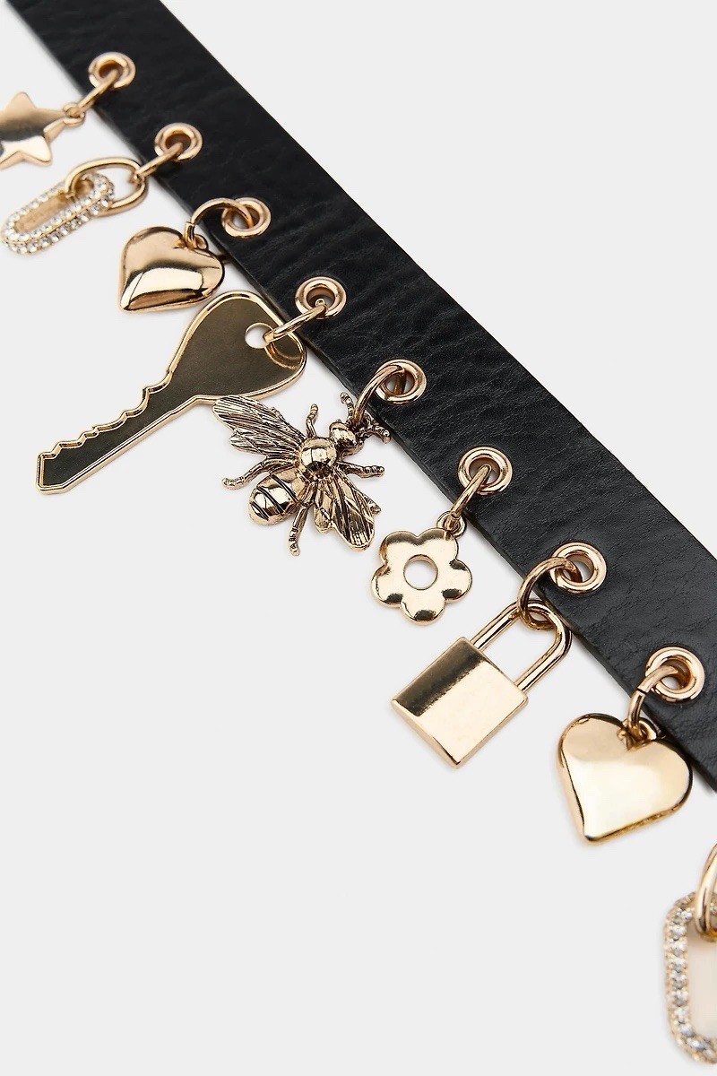 Zara Leather Charm Hip Belt size Small | eBay