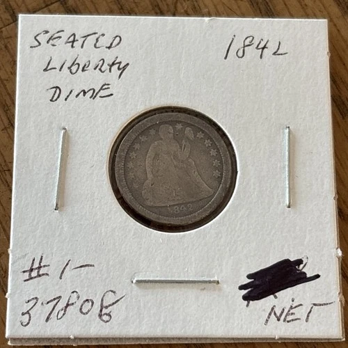1847 Seated Liberty Dime 90% Silver Better Date Good Details Coin