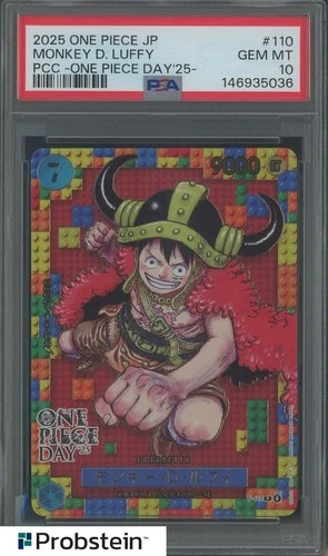 2025 One Piece Japanese PCC OP DAY '25 #110 Monkey.D.Luffy PSA 10 GEM MT