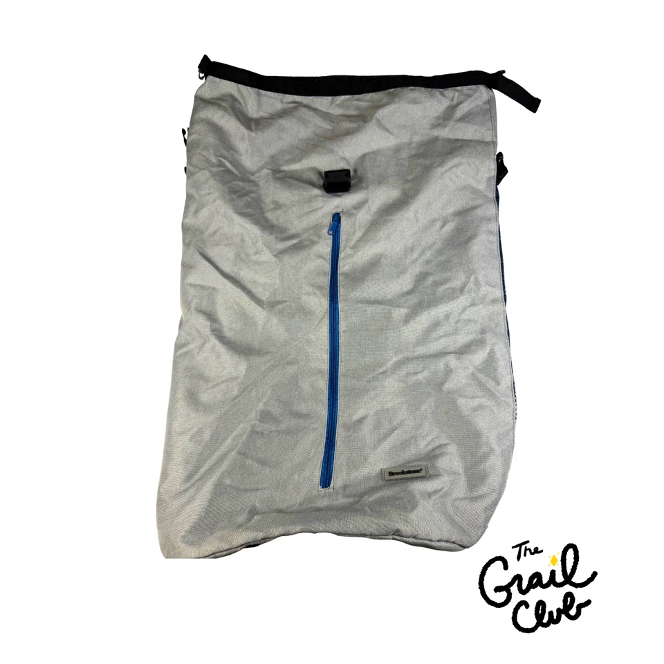 Mochila saco de lavandería Brookstone con tapa enrollable con correas - gris/azul - envío gratuito Foto 2 de 4