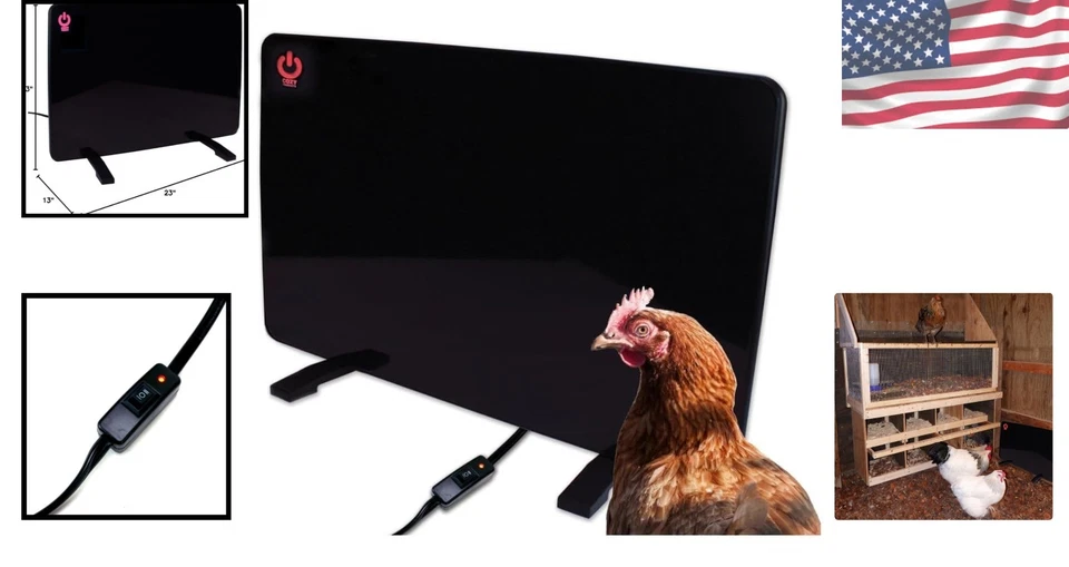 200W Flat-Panel Chicken Coop Heater with Thermal Protector - Safe & Effective - Image 2 of 4