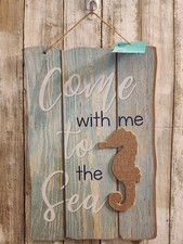 Coastal Wall Art, Sea Theme Decor, Elegant Beach Plaque, Multicolor