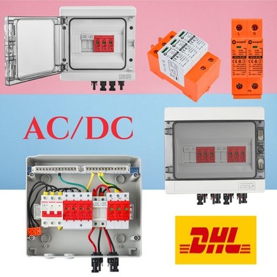 DC PV Solar Anschlusskasten Photovoltaik 1/2-Strings Überspannungsschutz 0% MwSt