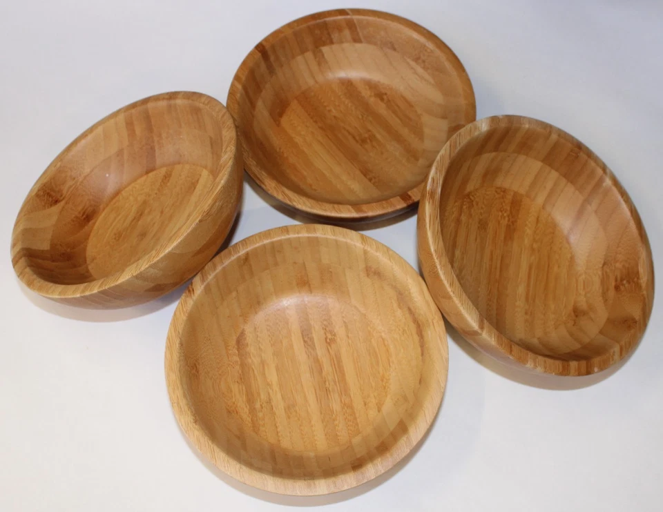 Ensaladeras de madera de bambú Lipper International 7" diámetro x 2,25" altura nuevas Foto 2 de 4