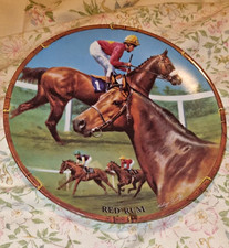 Royal Worcester Great Racehorses Red Rum Ceramic Plate - Horse Racing Decor