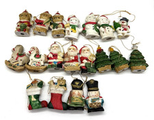 19 Vintage Whimsical Ceramic Christmas Tree Ornaments