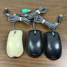 Lot of 3 Microsoft Wheel Mouse Optical USB and PS2 Compatible Tested