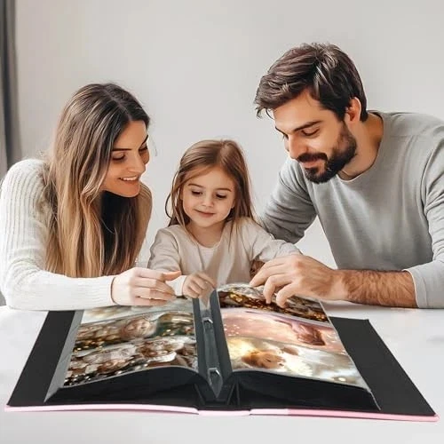 Álbum de Fotos 4x6 300 Fotos, Extra Grande Capacidad Cuero 300 Bolsillos Rosa Foto 4 de 4