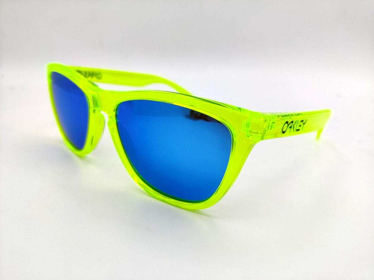 Oakley FROGSKINS 9013 ACID GREEN + SAPPHIRE IRIDIUM 💎 NEW