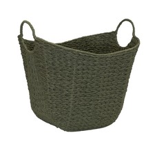 Natural Woven Wicker Storage Basket with Handles