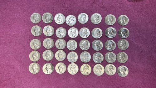 1 Roll 1964 Quarters Uncirculated 90 percent silver