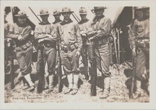 c1918 WW1 Photo U.S. Marines Encamped AEF Devil Dogs Riflemen France