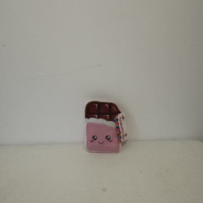  Smiley Face Chocolate Bar Pink Plush Doll Figure Mini Pillow Cushion / 6  NEW