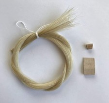 MI VI Classic Mongolian Horse Hair for Violin, Viola Bows - 1 Hank, White