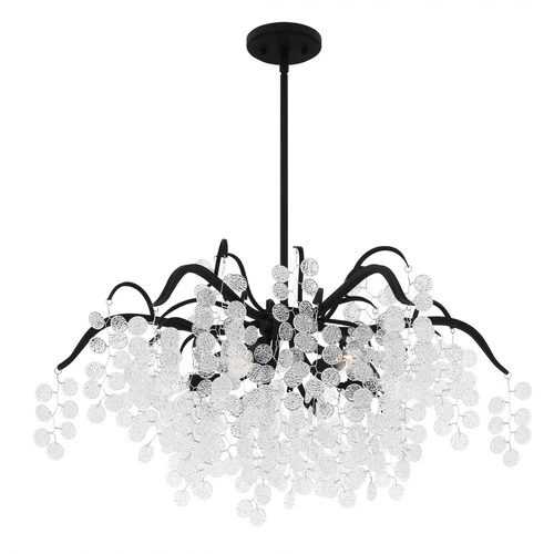 Earth Black Six Light Chandelier from the Maple Collection - Picture 4 of 6