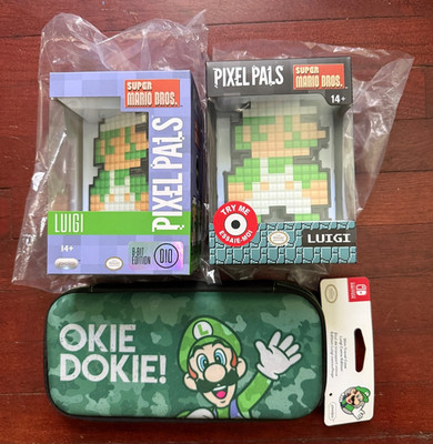 Luigi Lot Pixel Pals Luigi 010 PDP Light Up Collectible Nintendo Switch CamoCase
