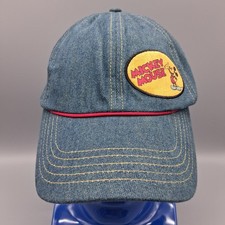 Vintage Disney Mickey Mouse Blue Denim Adjustable Snapback Baseball Cap Hat