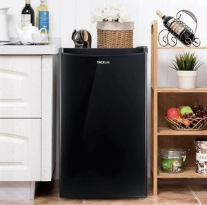 TACKLIFE Black Mini Fridge Single Door Adjustable Shelves Reversible Door 1-5 f…