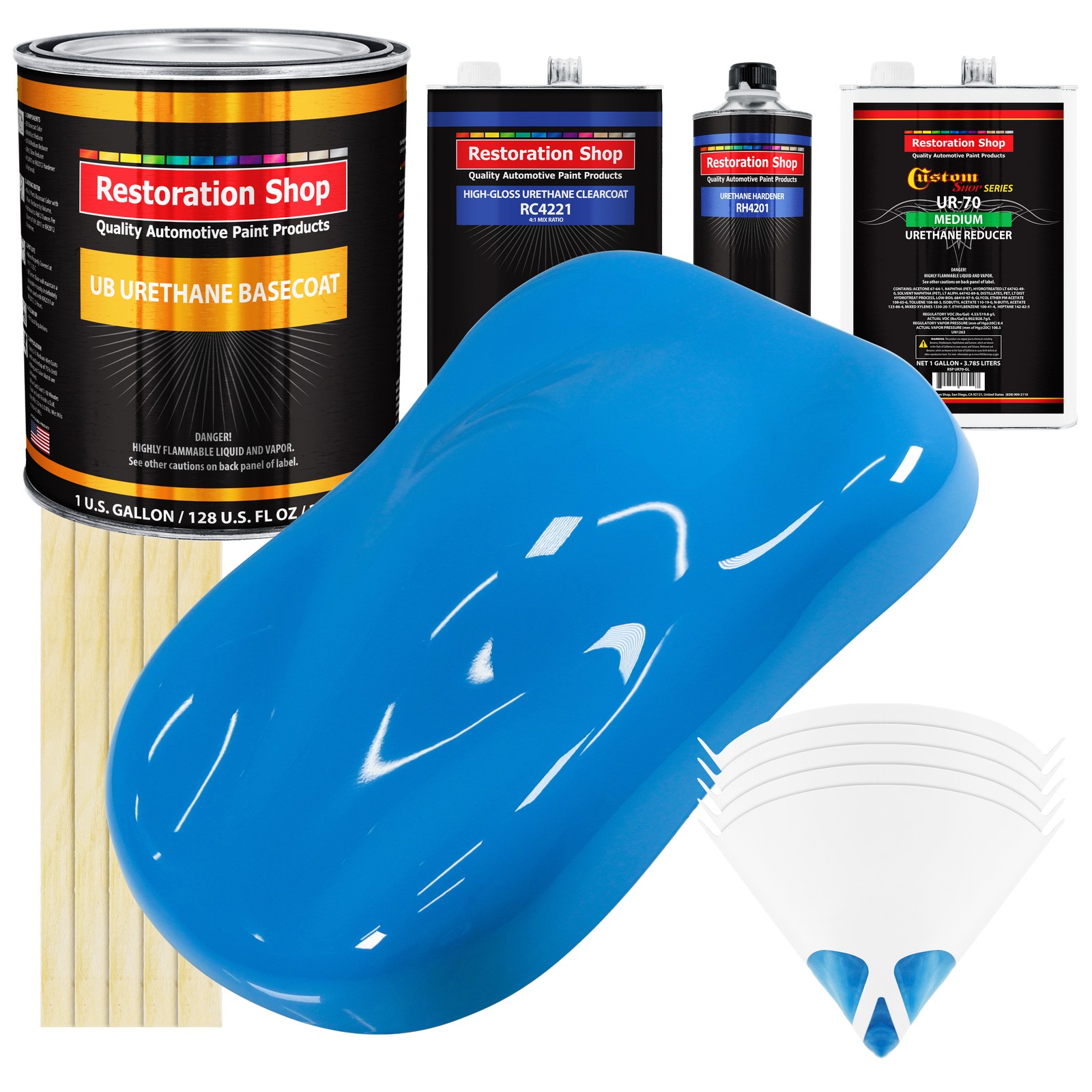 Grabber Blue Gallon URETHANE BASECOAT CLEARCOAT Car Auto Body Paint Kit