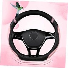 D-shaped Flat Bottom Steering Wheel Cover For Women Girl - Stylish Car Pink
