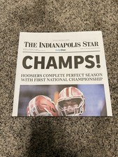 1/19/21 INDIANAPOLIS STAR Indiana Hoosiers National Champions CHAMPS PAPER