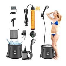 2026 Upgraded Portable Shower with Heater for Camping, 6000mAh Rechargeable Camp