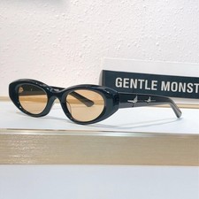 Gentle Monster Glossy Black Frame Brown Lenses Women's Sunglasses 50 21-148