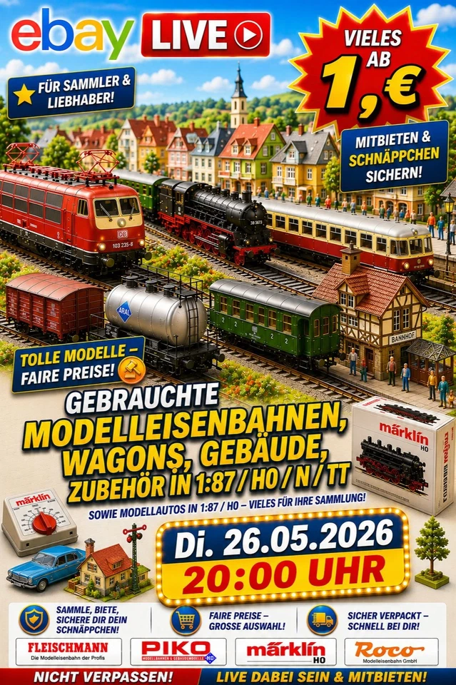 Gebrauchte Modelleisenbahnen, Wagons, Zubehör N/H0/TT und Modellautos 1:87