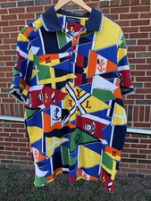 Mens Polo Ralph Lauren Yacht Club Logo Flag Print Pique Custom Classic Fit XL