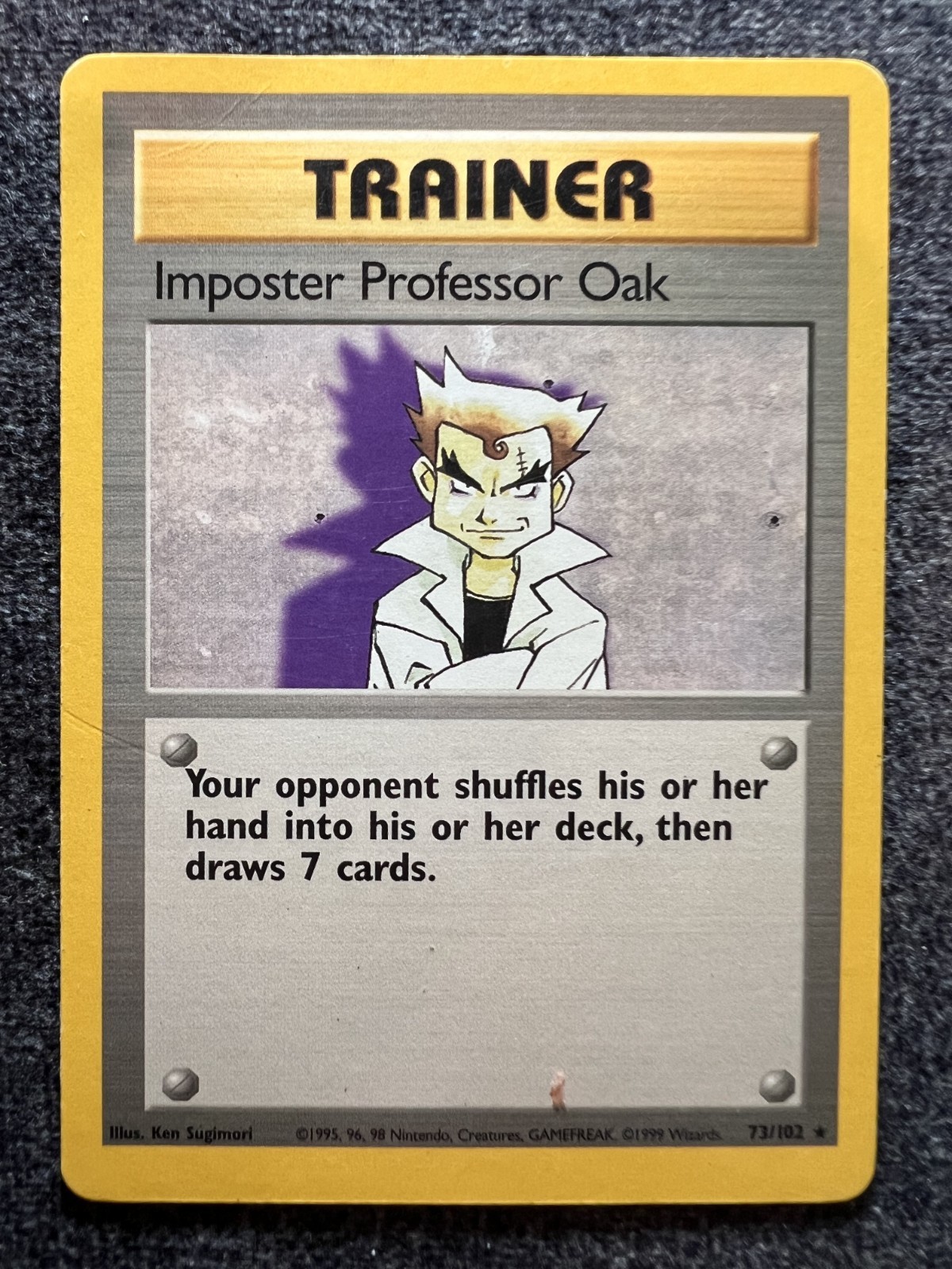 Imposter Professor Oak 73/102 Rare Base Set Pokemon Card Lightly Played