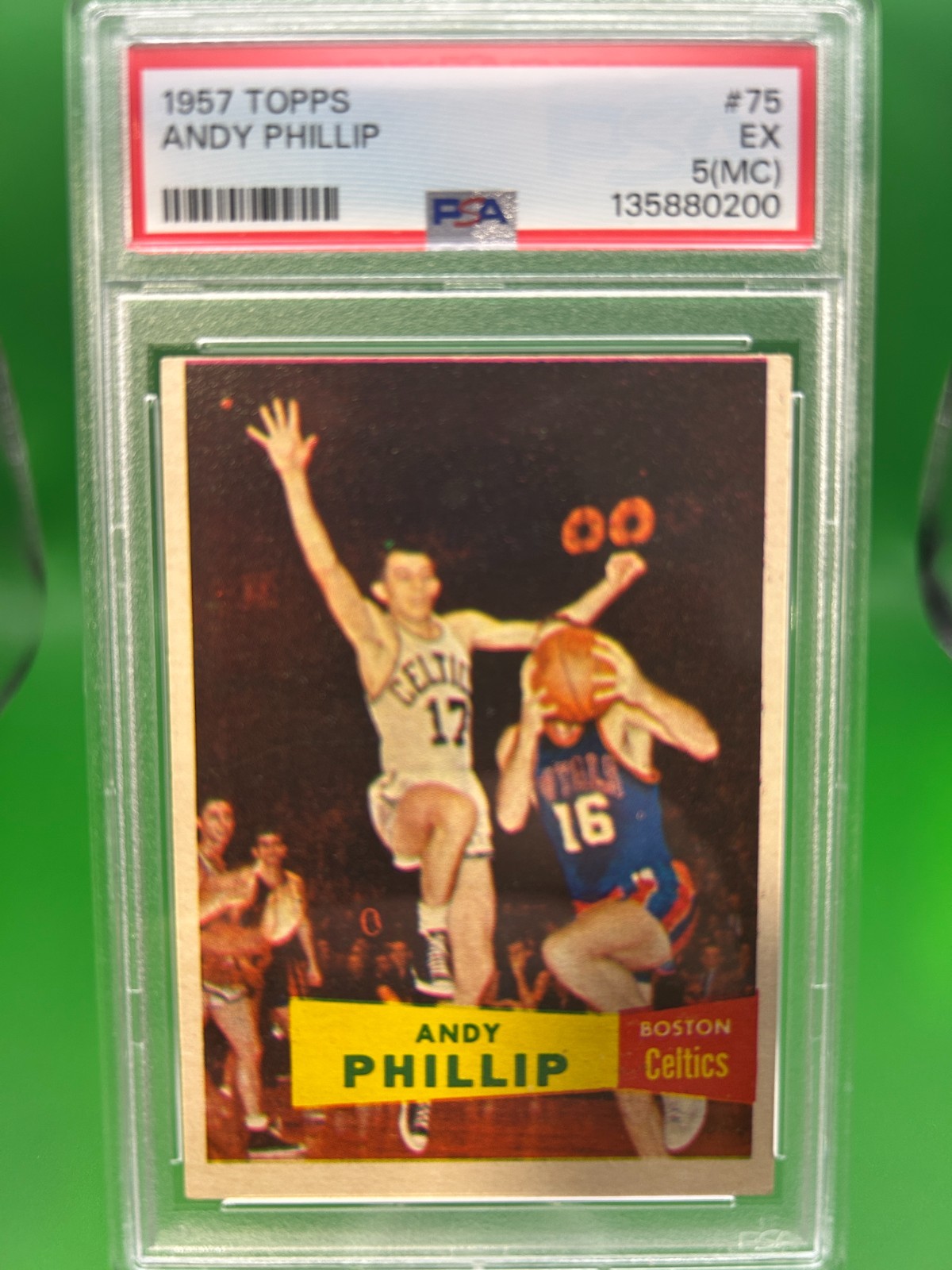 1957 Topps Andy Phillip, Card# 75, PSA 5