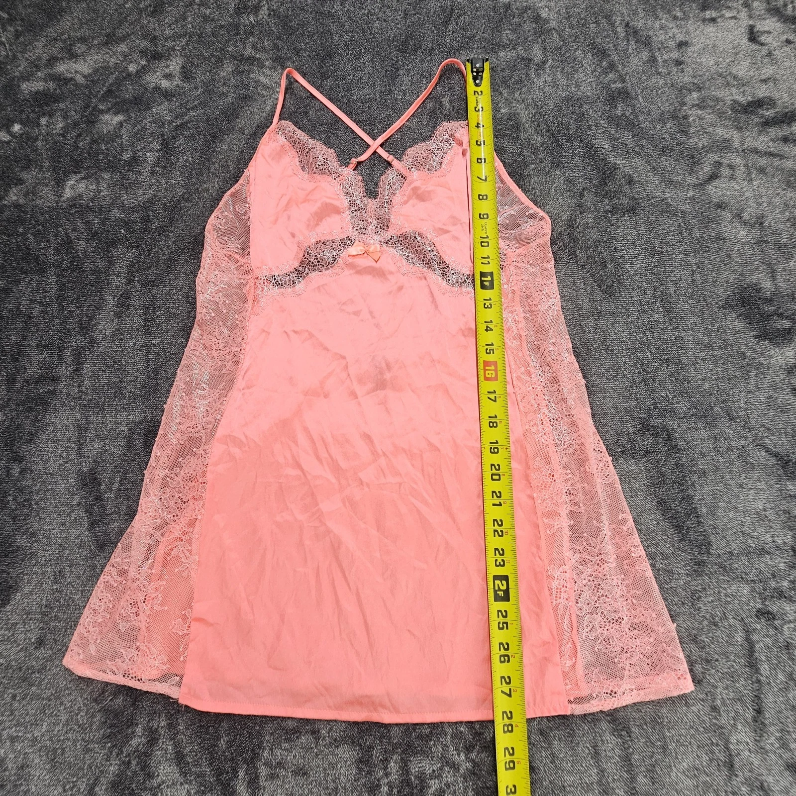 UNDERCOVER Abito vintage Victoria’s Secret rosa in pizzo slip pannelli in pizzo trasparente medio