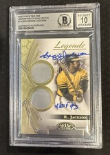 Reggie Jackson Signed 2023 Topps Tier One Dual Relic Patch /25 BGS 10 Auto