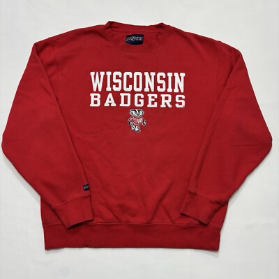 #ad #ad Vintage Wisconsin Badgers Sweatshirt Mens Large Red Jansport NCAA Football 90s $50.00