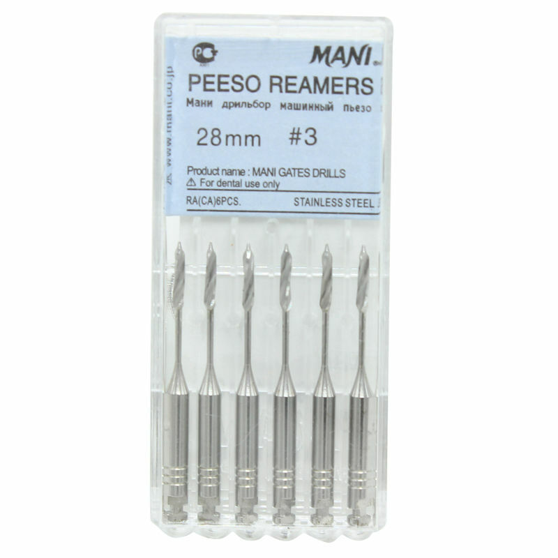 Mani Dental Peeso Reamers Drillls Endo Root Canal All Sizes 6pc/Box