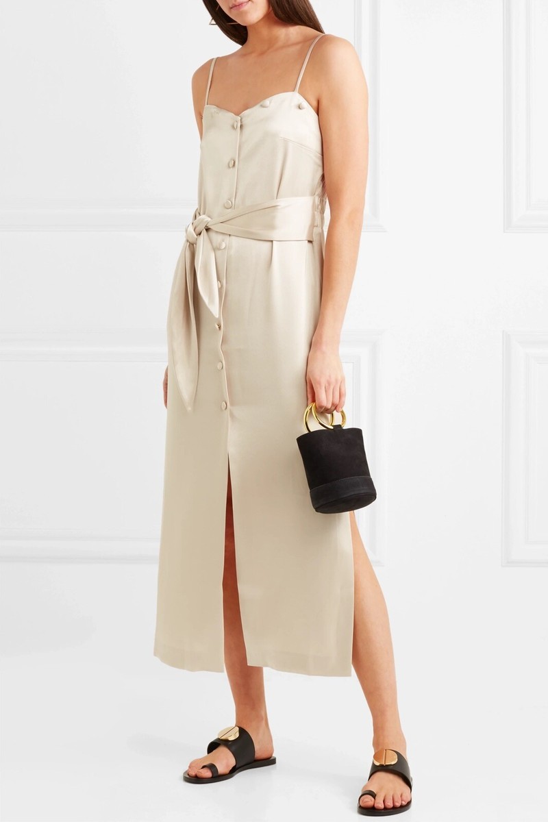 soraya midi dress Chartreuse Green Panelled Soraya Midi Dress