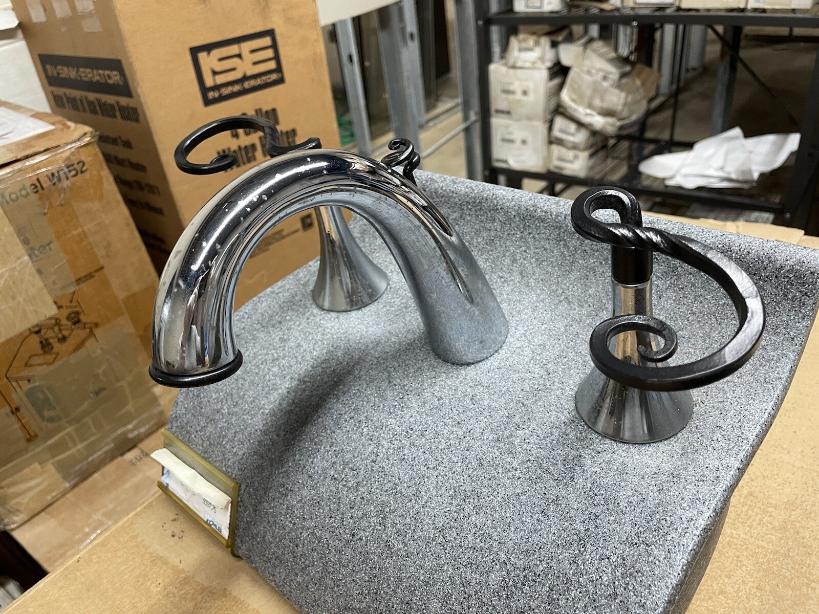 KOHLER K6104WT4 Finial Art Widespread Lavatory Faucet, wrought swirl